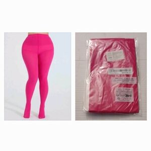 4/$50 New Solid Hot Pink Fashionable Tights - Plus Size (0XL-2XL)